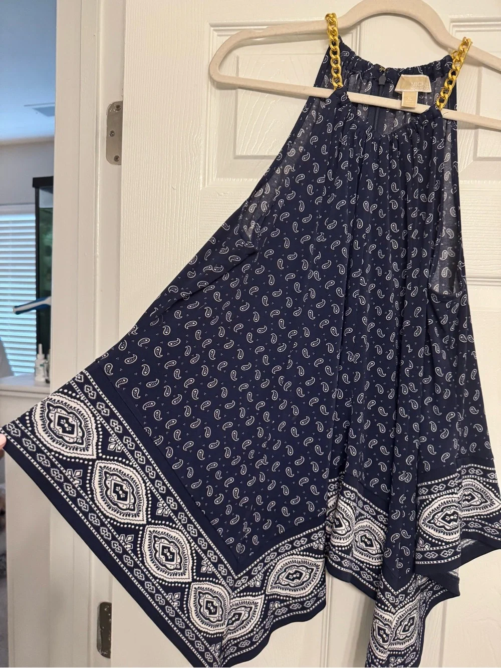Navy Bandana Print Halter Top